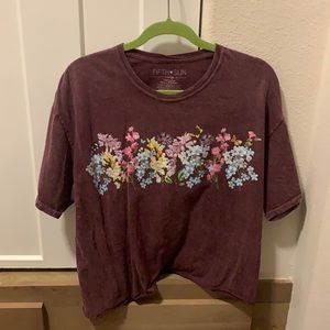 Vintage maroon floral tee